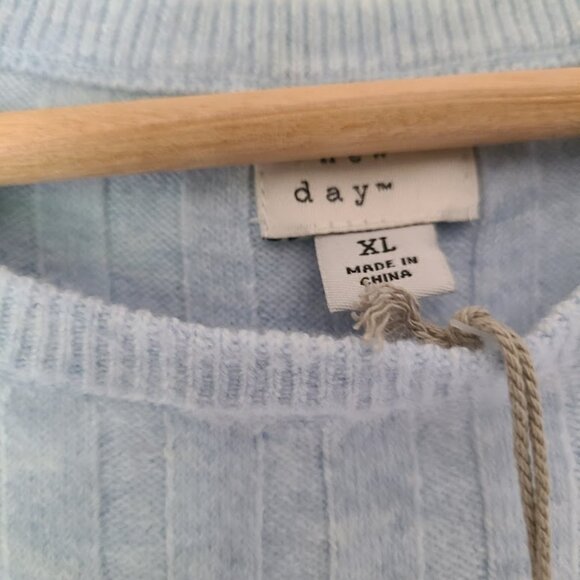 A New Day Womens Long Sleeve Midi Ribbed Sweater Dress - Blue , Size XL - Picture 5 of 6